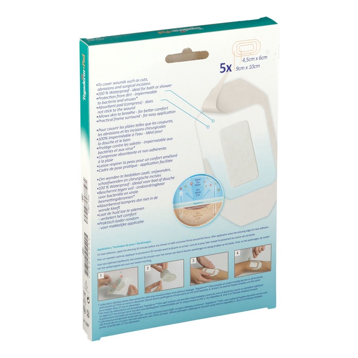 3M Tegaderm Pad Transparente Sterile 9cm X 10cm 5 Pz Redcare