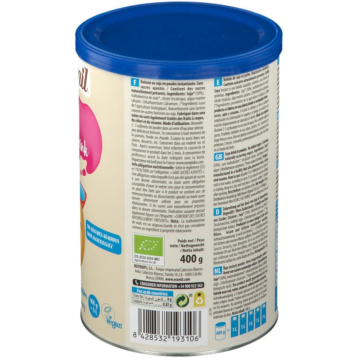 Ecomil Soya Calcium Drink Instant Bio G Redcare