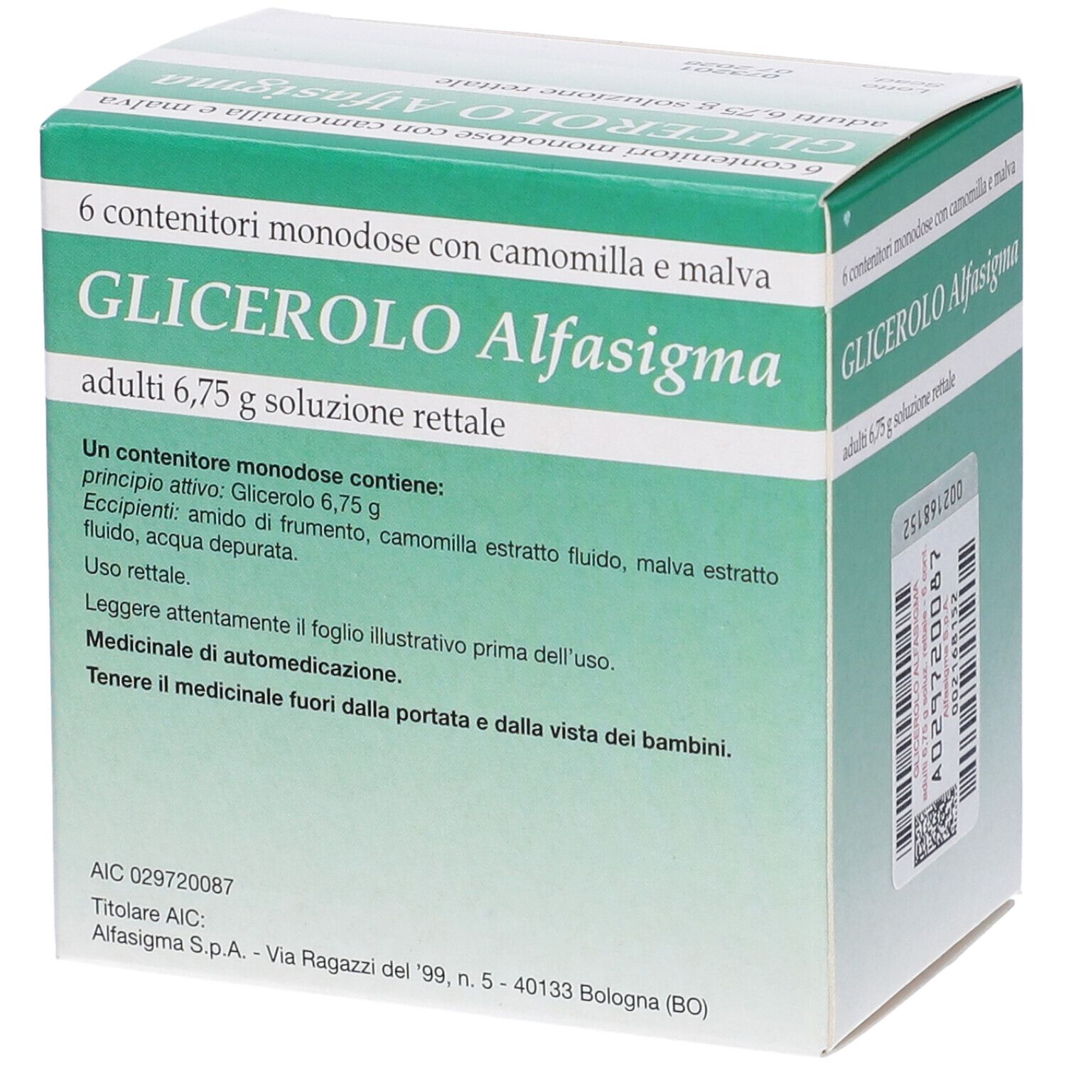 SOFAR Glicerolo Adulti 6 75 G Soluzione Rettale 6x9 G Redcare