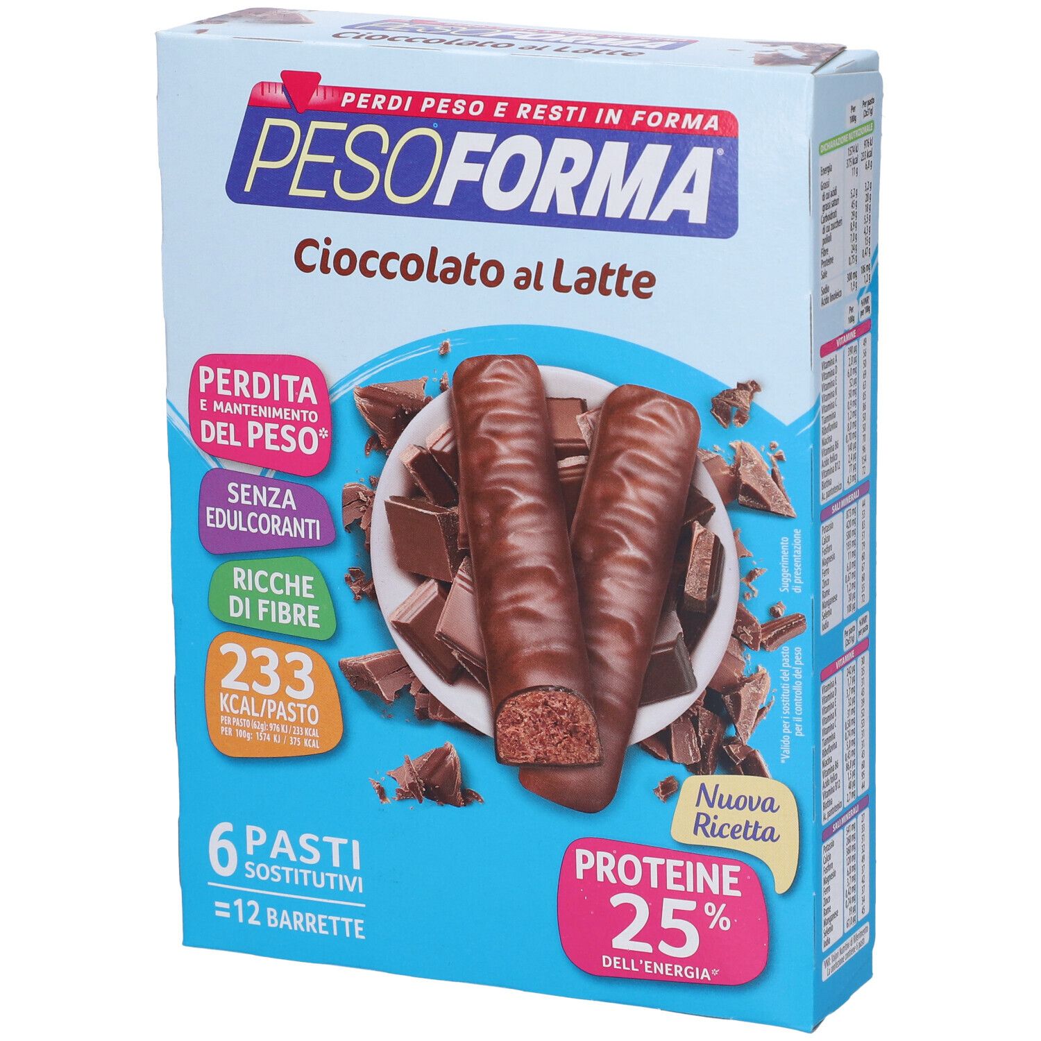 PESOFORMA Barrette Al Cioccolato Al Latte 12x31 G Redcare