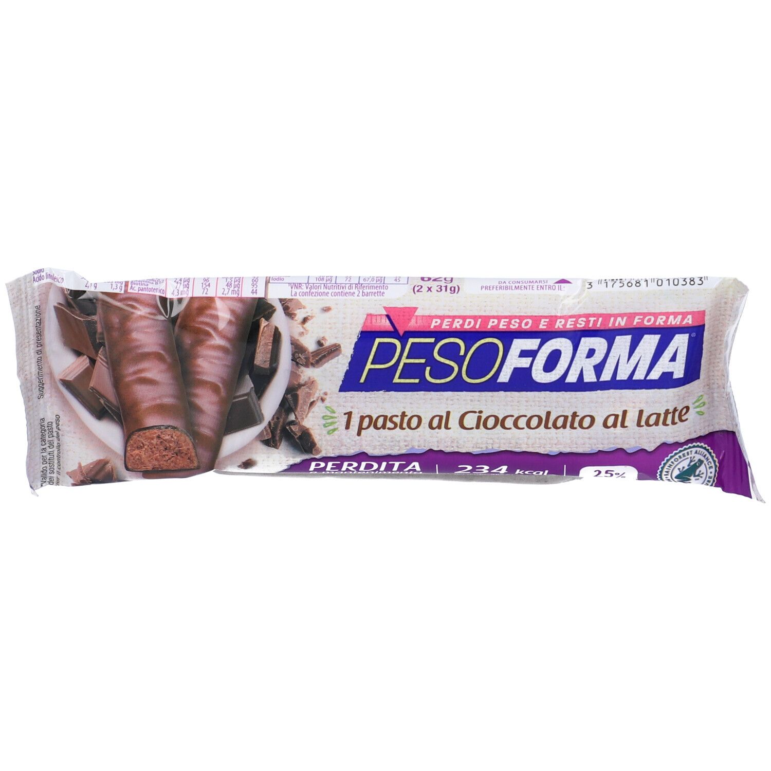 Pesoforma Barretta Monopasto Cioccolato 62 G 62 G Redcare