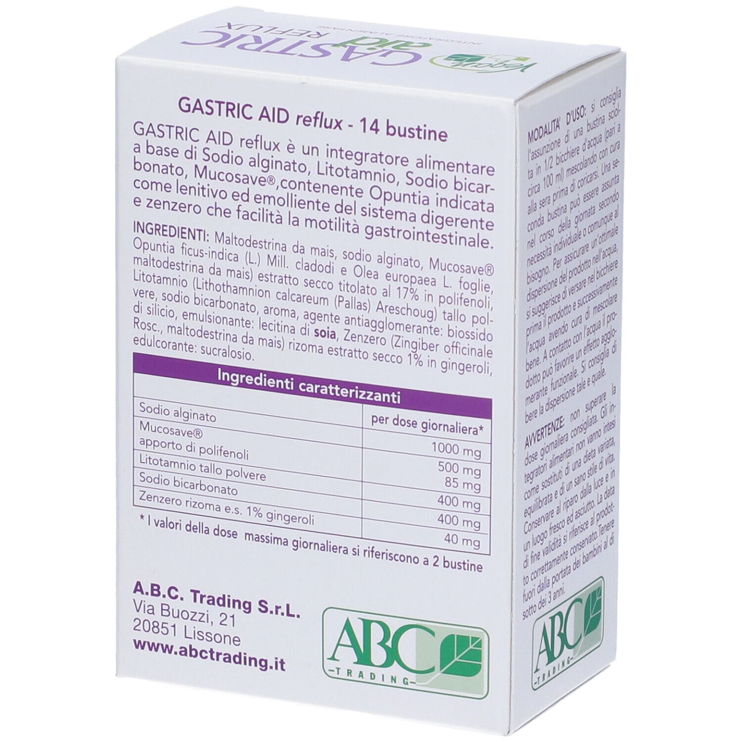 Abc Trading Gastric Aid Reflux Bustine Pz Redcare