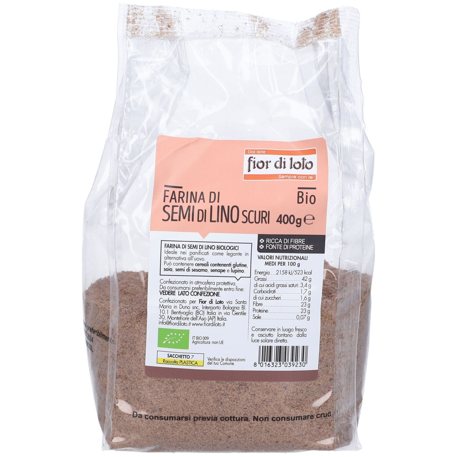 Farina Semi Lino Scuri Bio400G 400 G Redcare