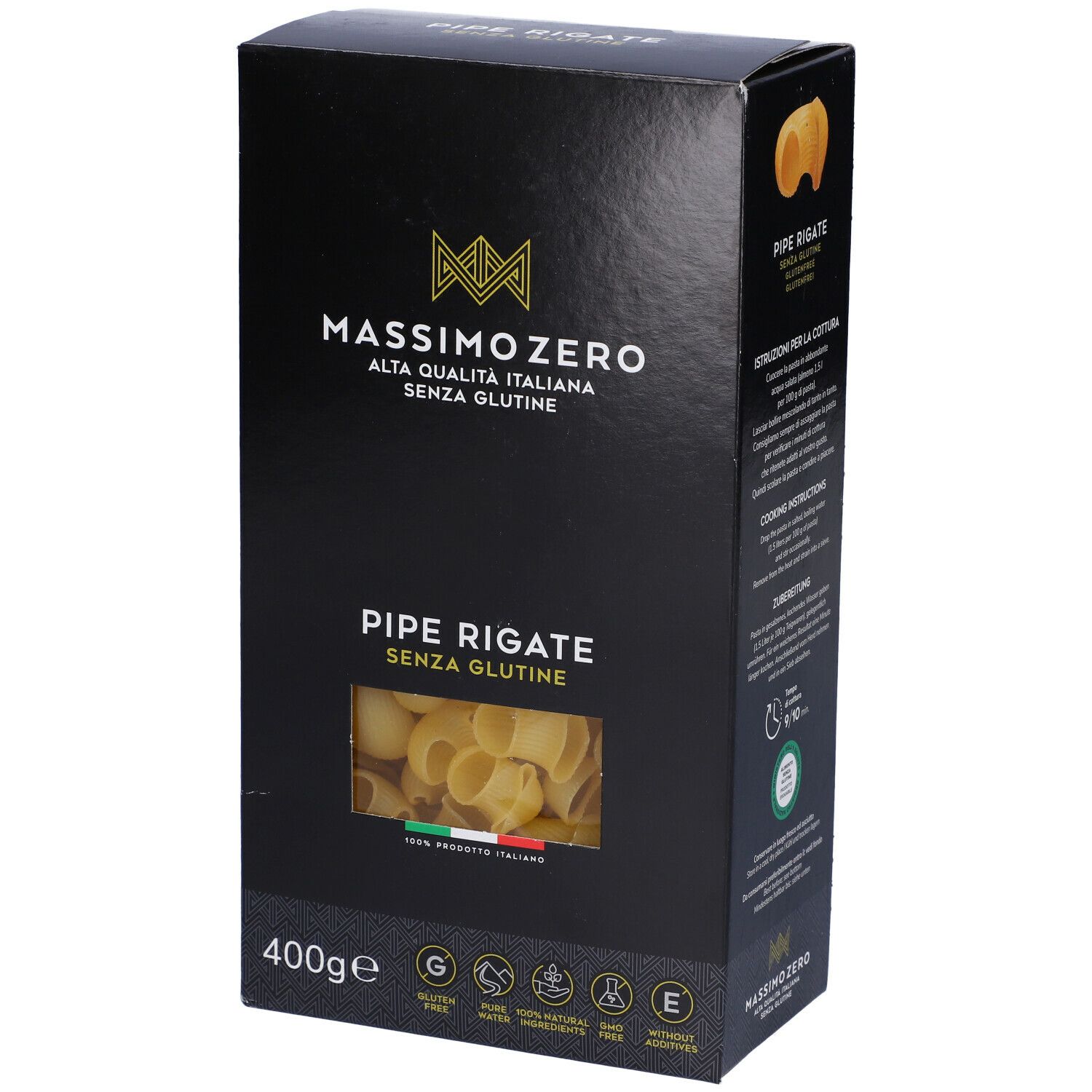 Massimo Zero Pipe Rigate Senza Glutine 400 G Redcare