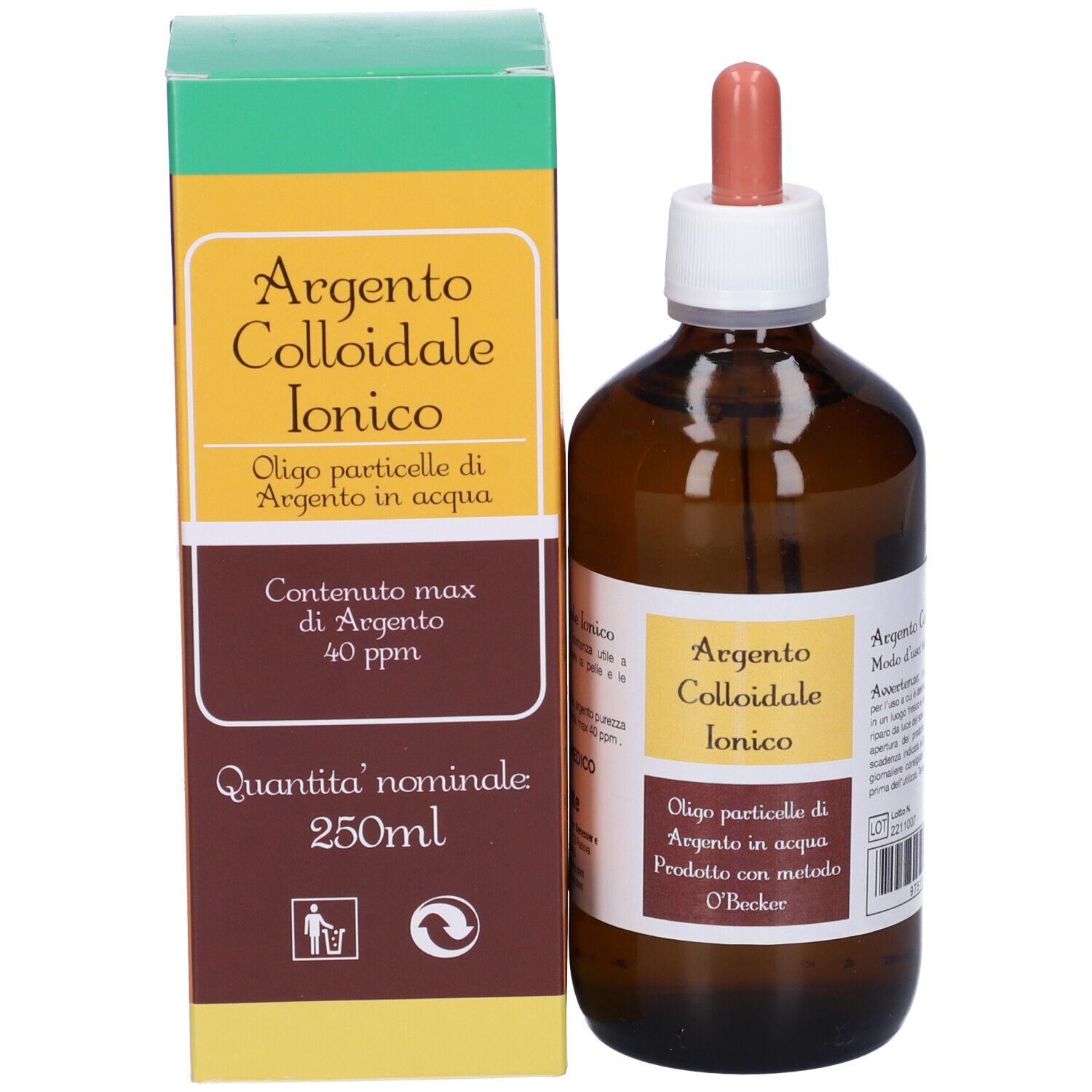 Argento Colloidale Ionico 40Ppm Certificato 250 Ml 250 Ml Redcare