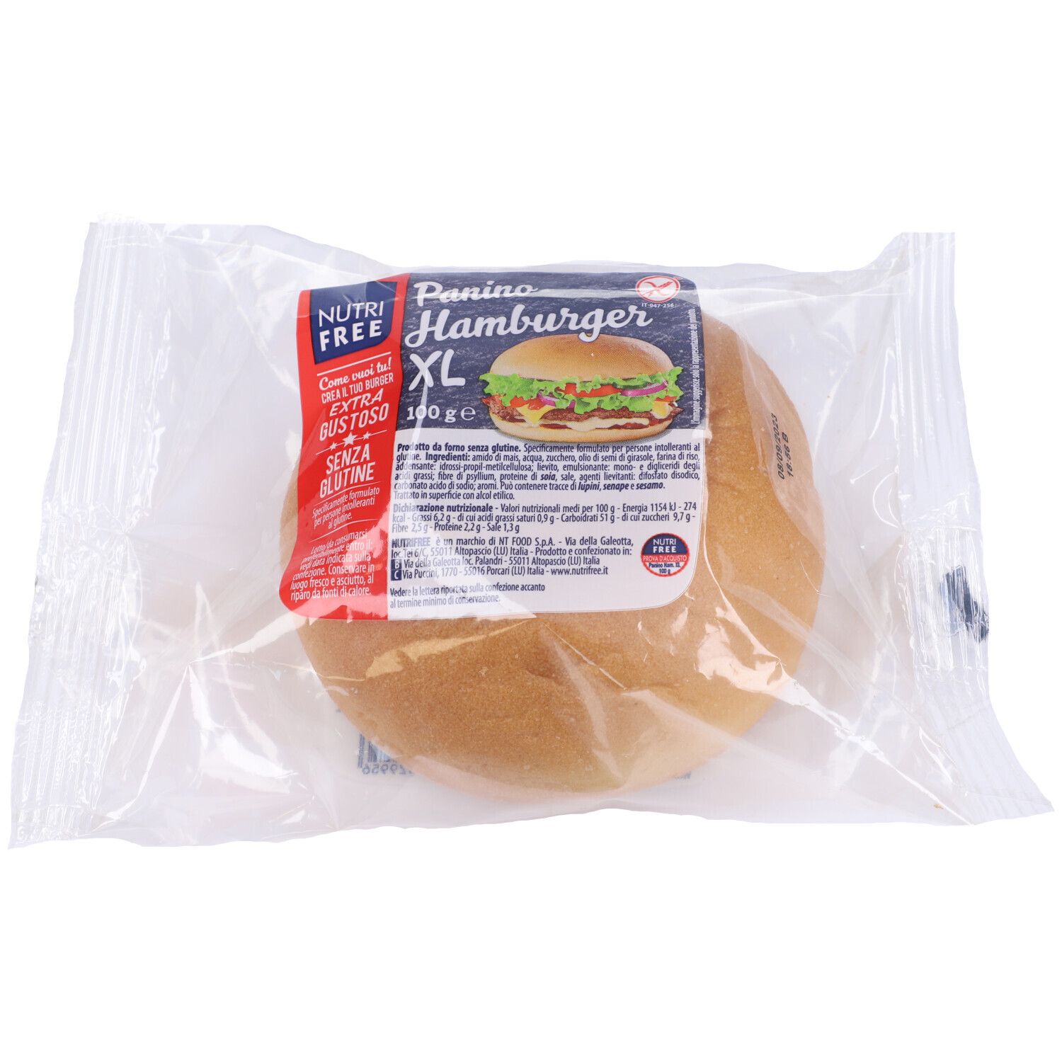 NUTRIFREE Panino Hamburger XL Senza Glutine 100 G Redcare