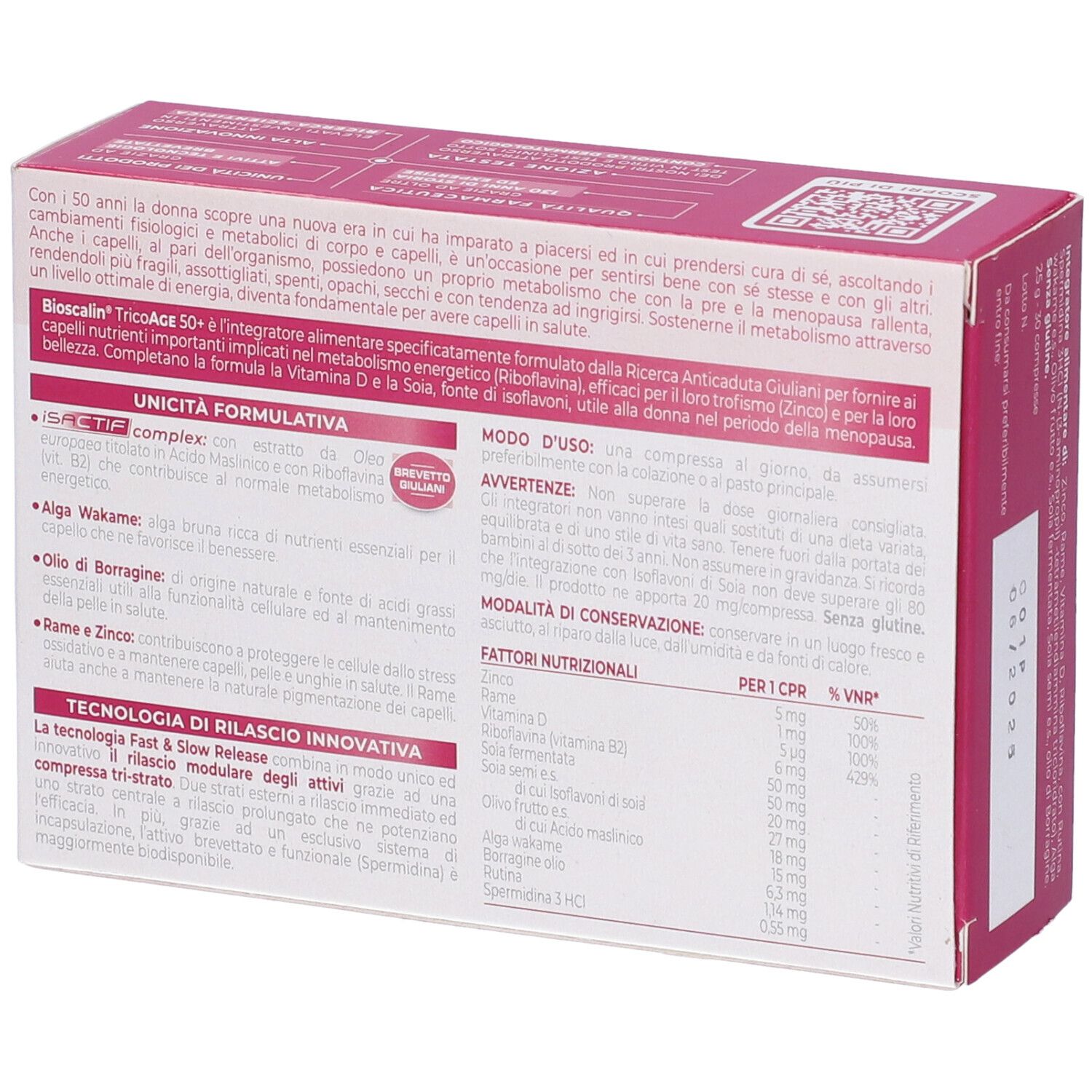 Bioscalin TricoAge 50 Formato 1 Mese 30 Compresse Redcare