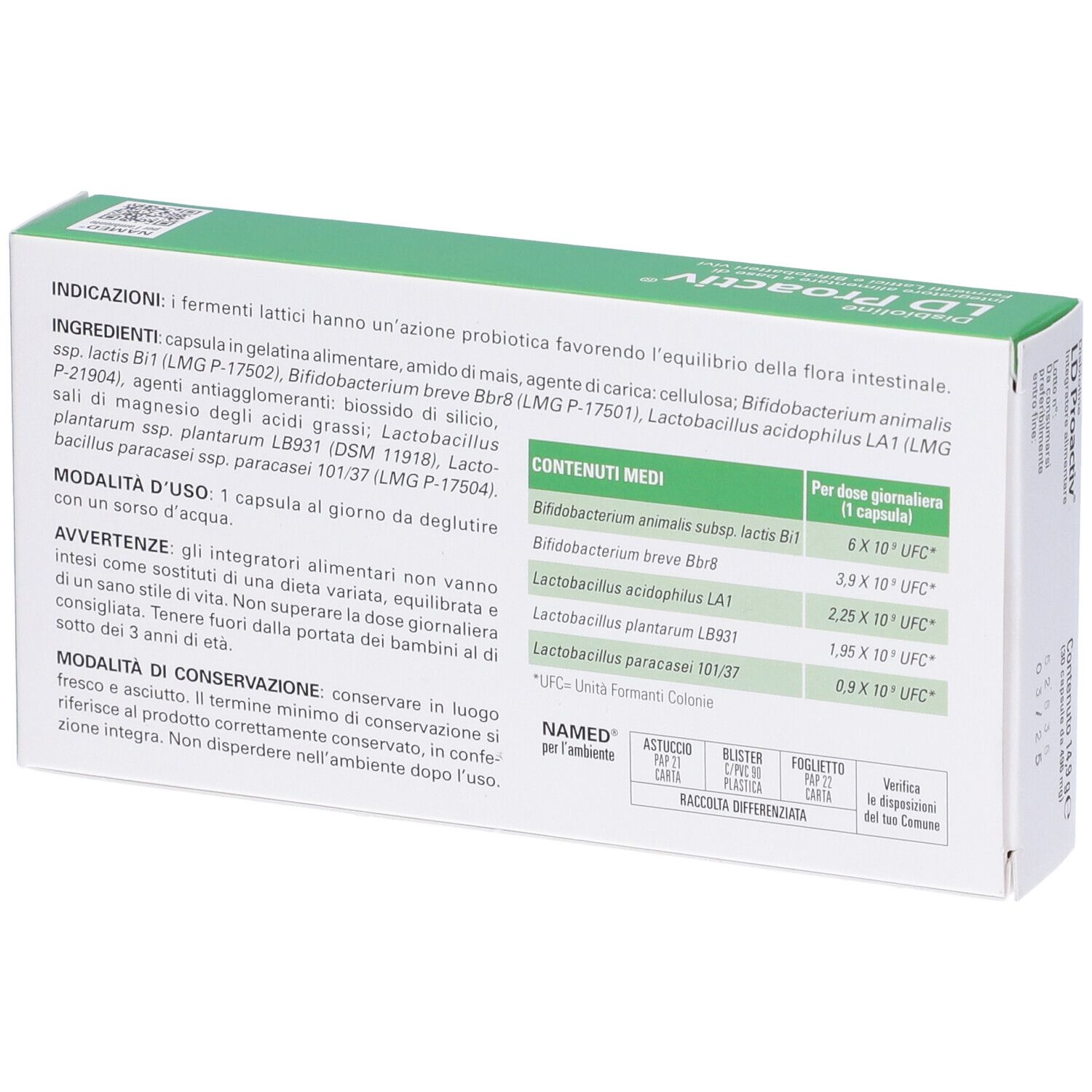 NAMED Disbioline LD Proactive Capsule Integratore Alimentare 14 9 G