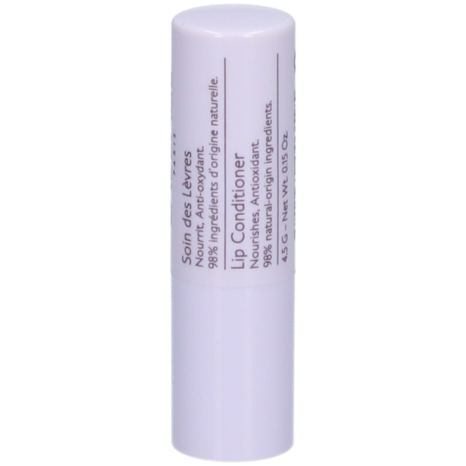 Erogatore bianco per balsamo labbra 'Lip Conditioner'. Contiene 98% di ingredienti naturali.