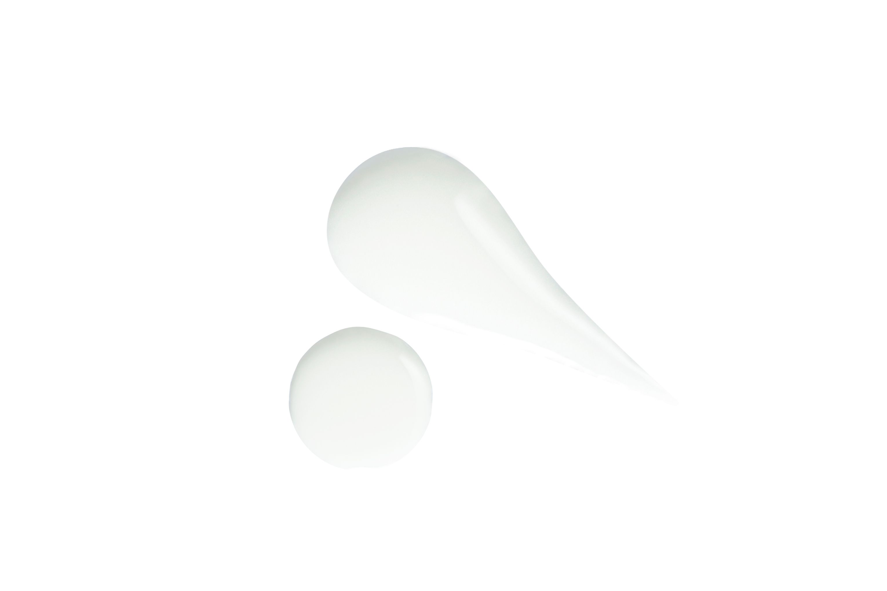 Due gocce di crema. Bianco, a forma di goccia e rotondo.