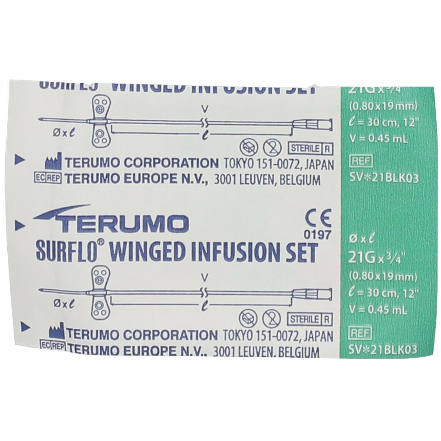 Disposable Needle Terumo Winged Infection Set 21g3/4