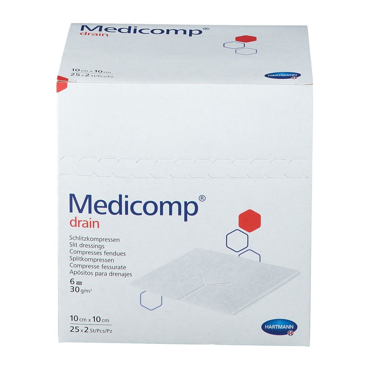 Hartmann Medicomp Drain Sterile Compres 6 Layers 10 x 10cm 421535