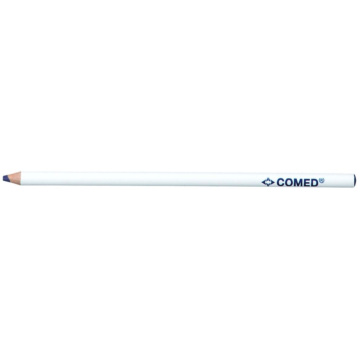 Matita blu con corpo bianco. Stampa COMED. Prodotto medico.