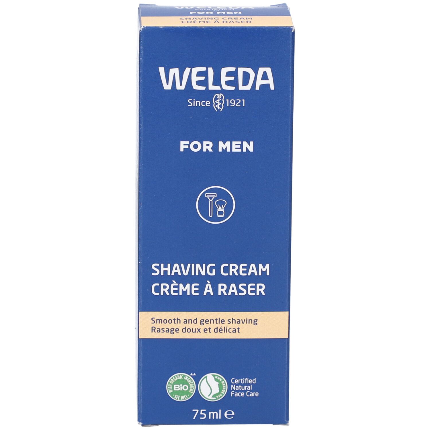 Crema da rasatura Weleda per uomo, 75ml. Certificata biologica, cura naturale del viso.
