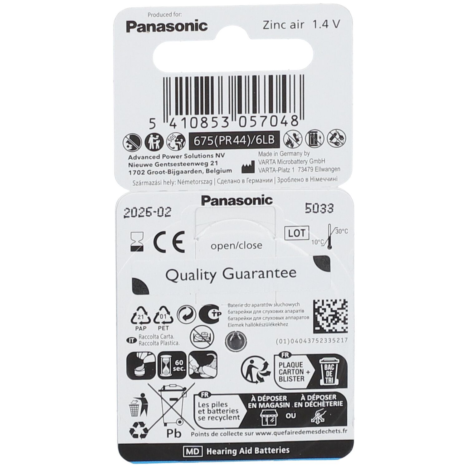 Panasonic Battery Ear Device Blue Pr 675H