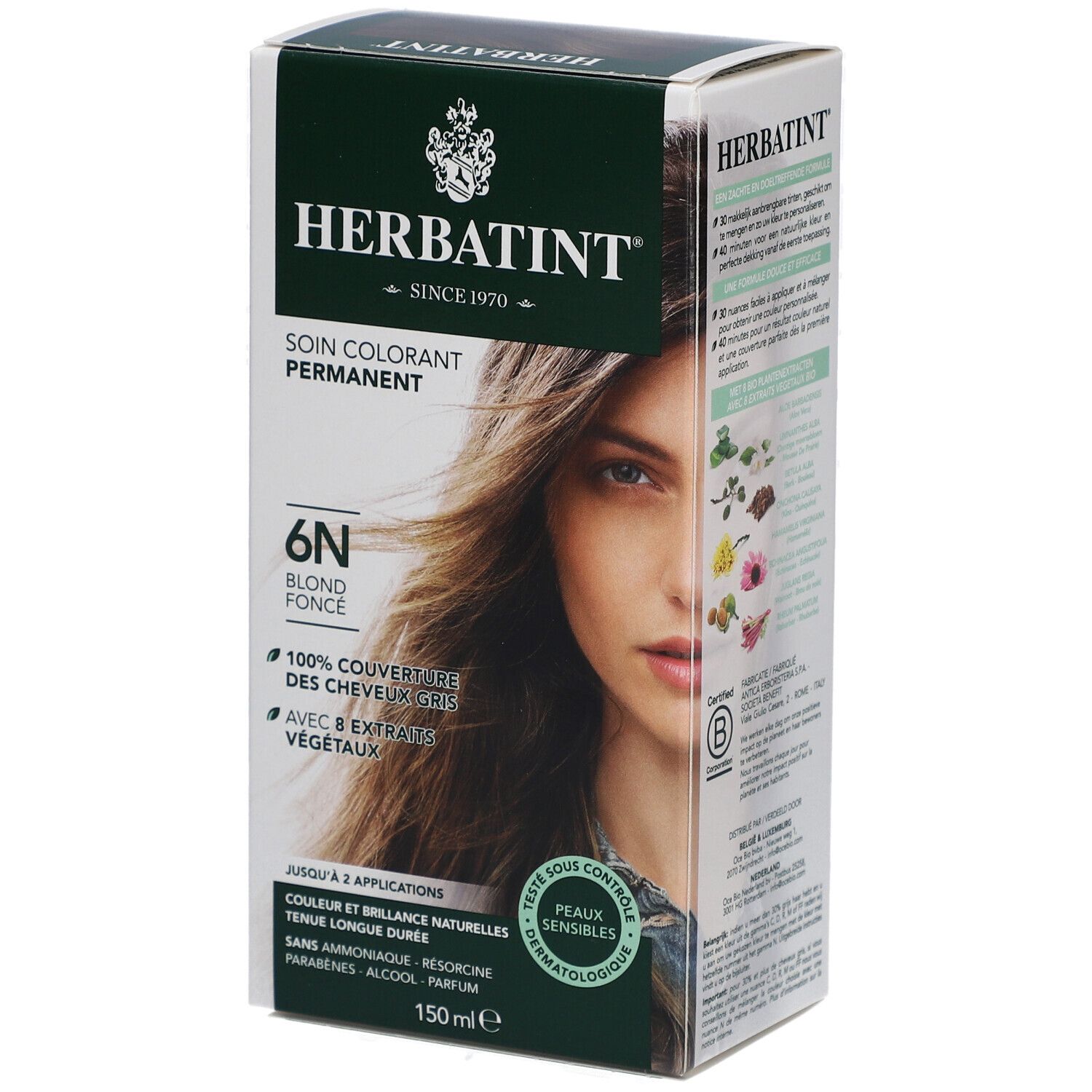 Herbatint Permanent Hair Coloring Dark Blond 6N