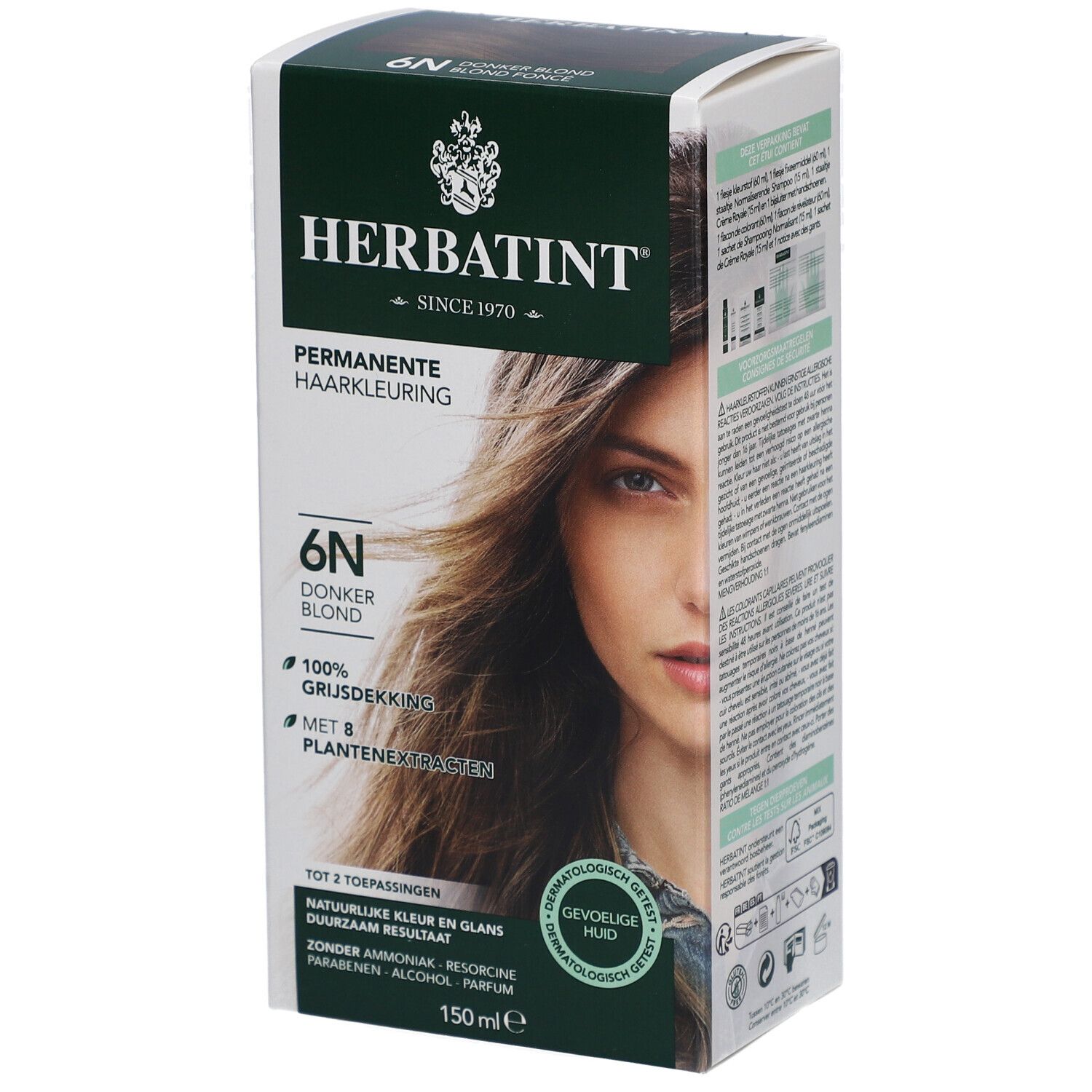 Herbatint Permanent Hair Coloring Dark Blond 6N