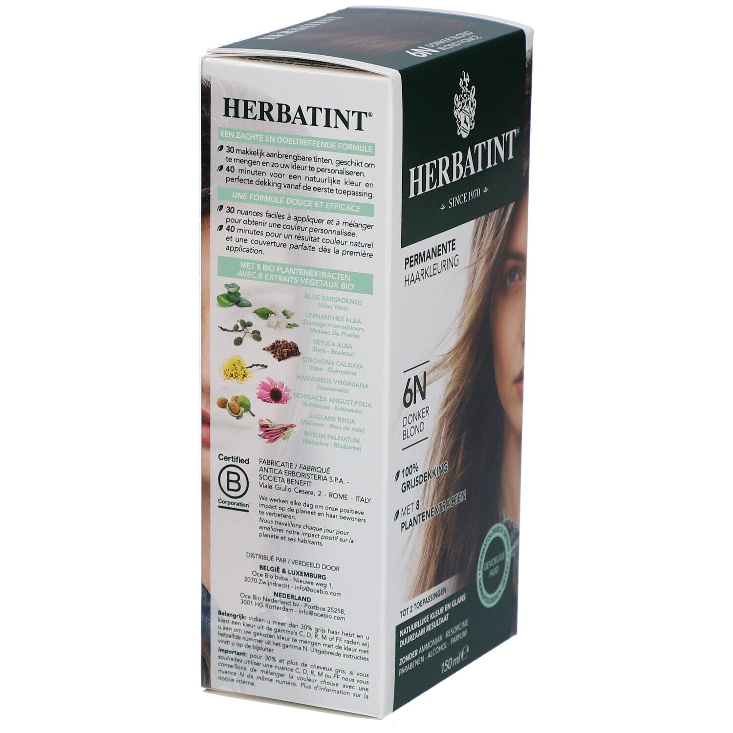 Herbatint Permanent Hair Coloring Dark Blond 6N