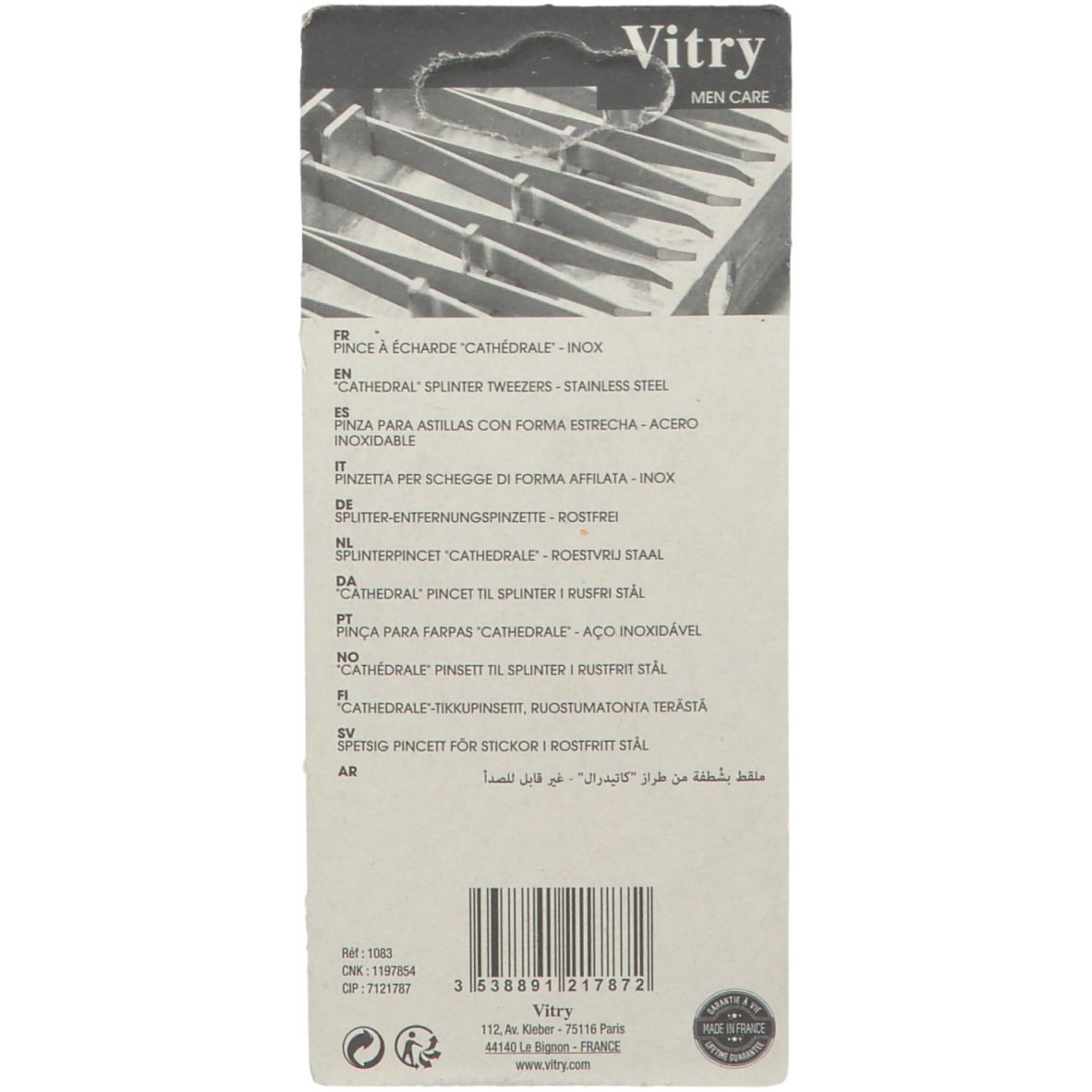 Vitry Classic Splinter Tweezer Cathedral 1083