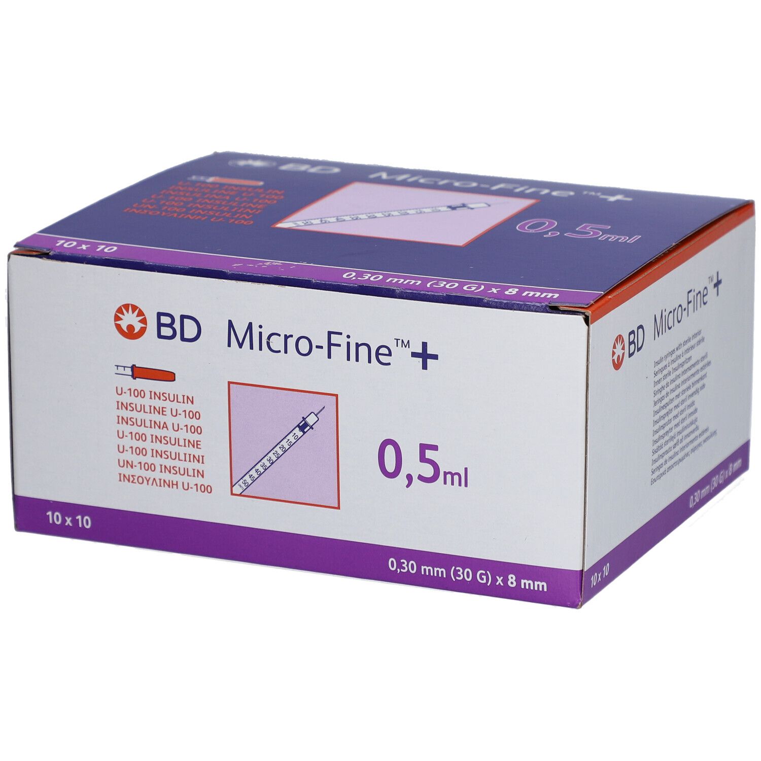 BD Micro-Fine™+ Insulina Siringhe 0,5 ml 0,30 mm (30 g) x 8 mm