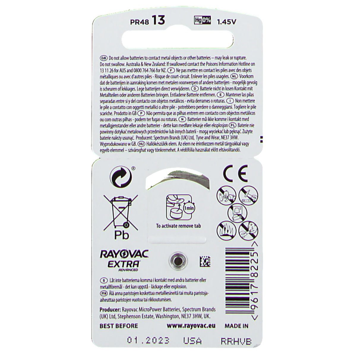 Varta Zinc Air Top V13at
