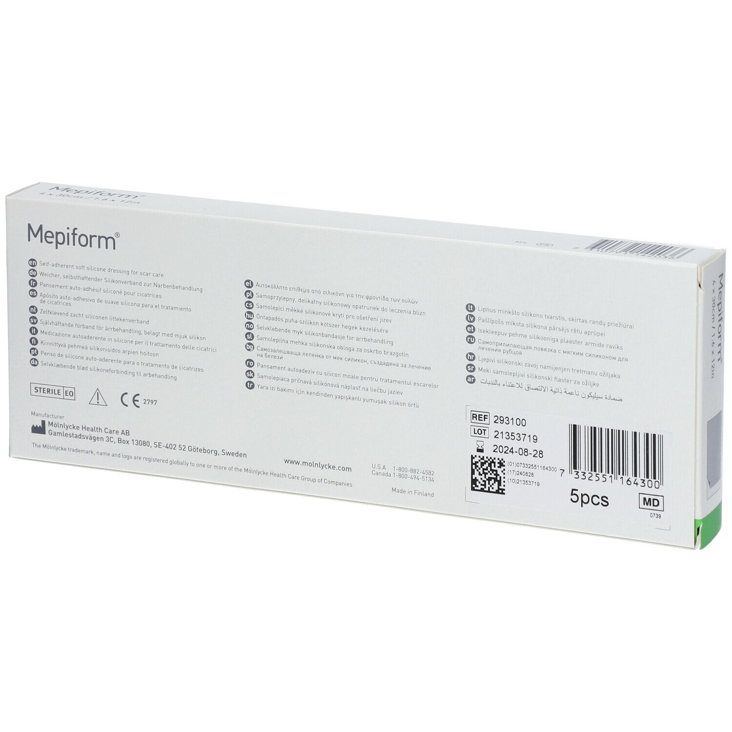Mölnlycke® Mepiform® Medicazione Autoadesiva 4 x 30 cm