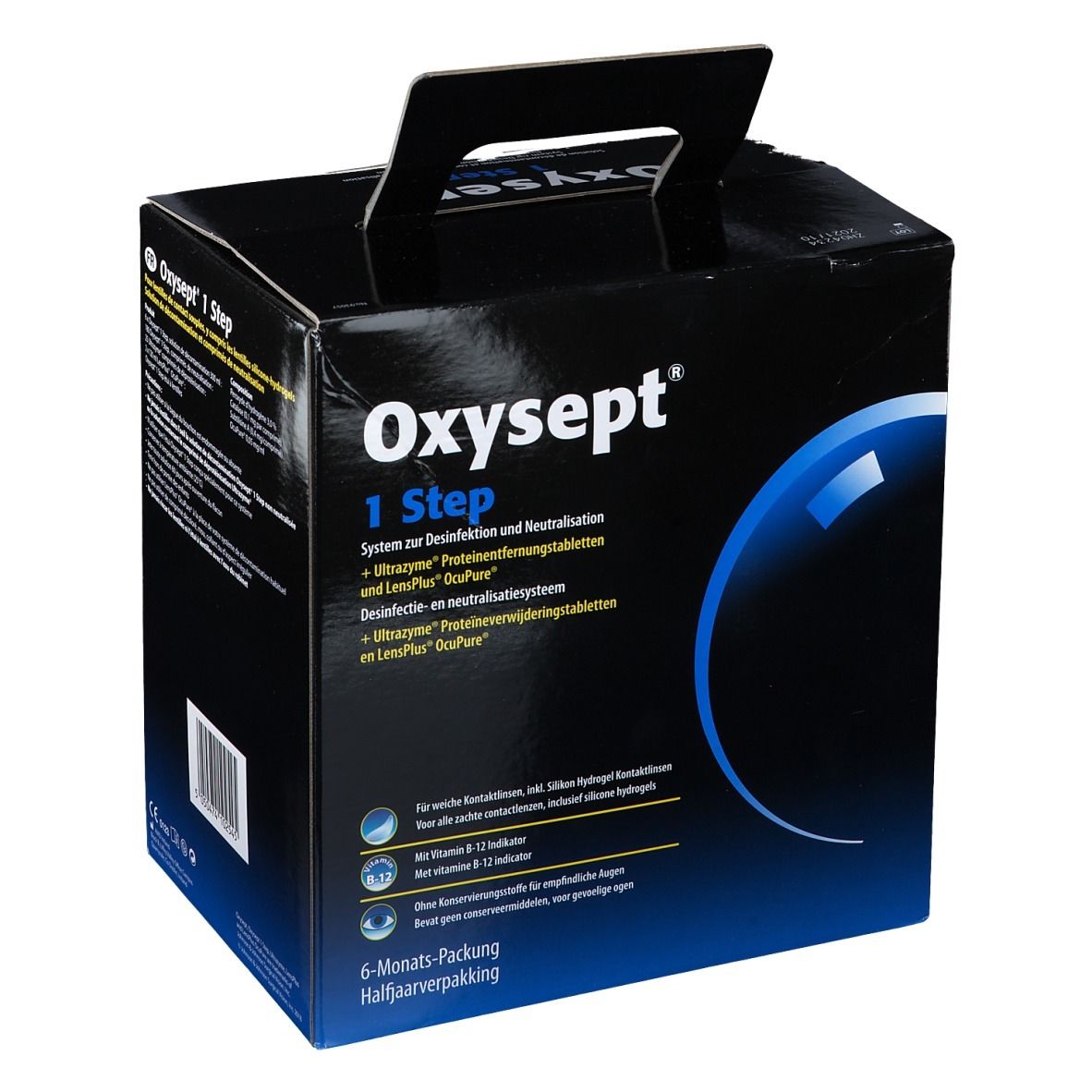 Oxysept 1 Step 6m 6x300ml + 180 Neutralisation Tablets + 25 Ultrazyme Tablets + 2x120ml Lens Plus