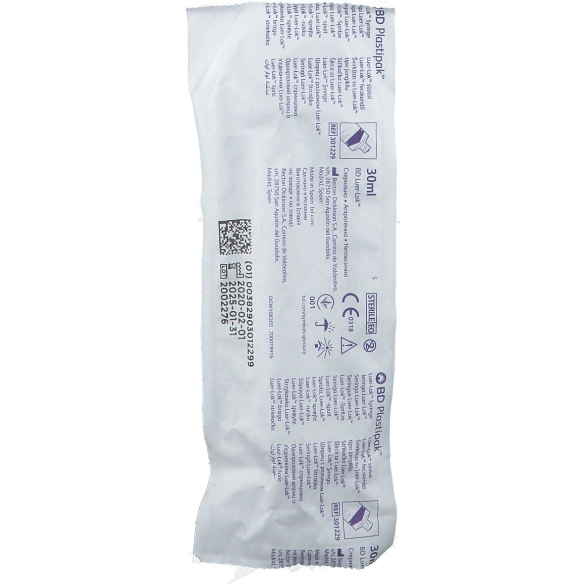 BD Plastipak Siringa 30 ml Senza Ago Sterile