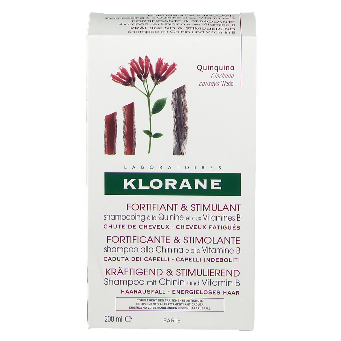 Klorane Shampoo Fortificante Alla Chinina E Alle Vitamine B