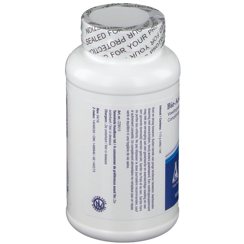 Retro del flacone bianco. Testo con ingredienti e istruzioni per l'uso. Sigillo "SEALED FOR YOUR PROTECTION".