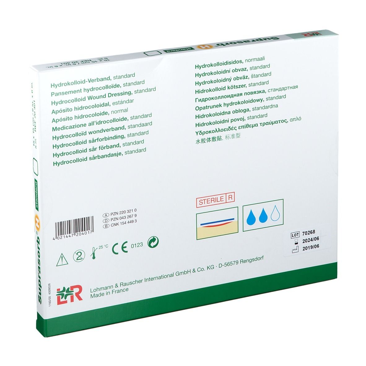 Suprasorb® H Medicazione idrocolloidale standard 15 cm x 15 cm