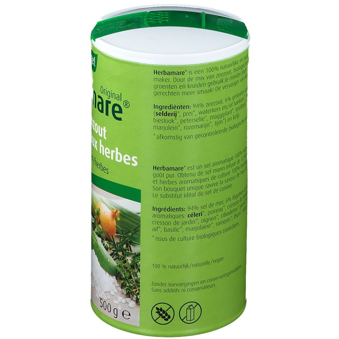Barattolo verde A.Vogel Herbamare. Sale alle erbe con 12 erbe. Certificazione bio. 500g.