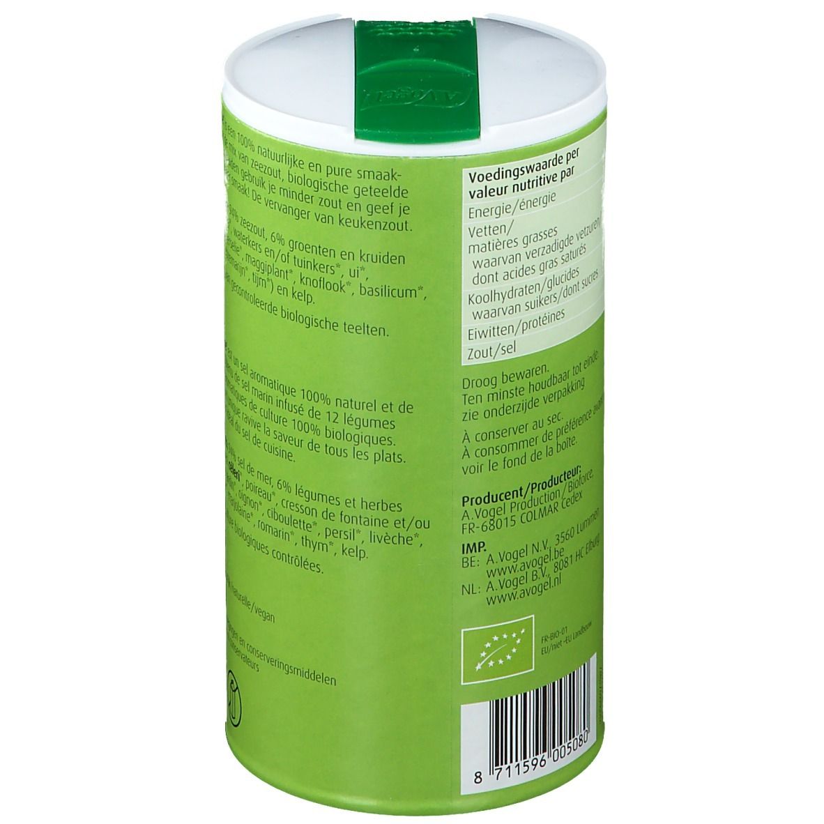 Barattolo verde A.Vogel Herbamare. Sale alle erbe e verdure. 12 erbe. Certificazione bio.