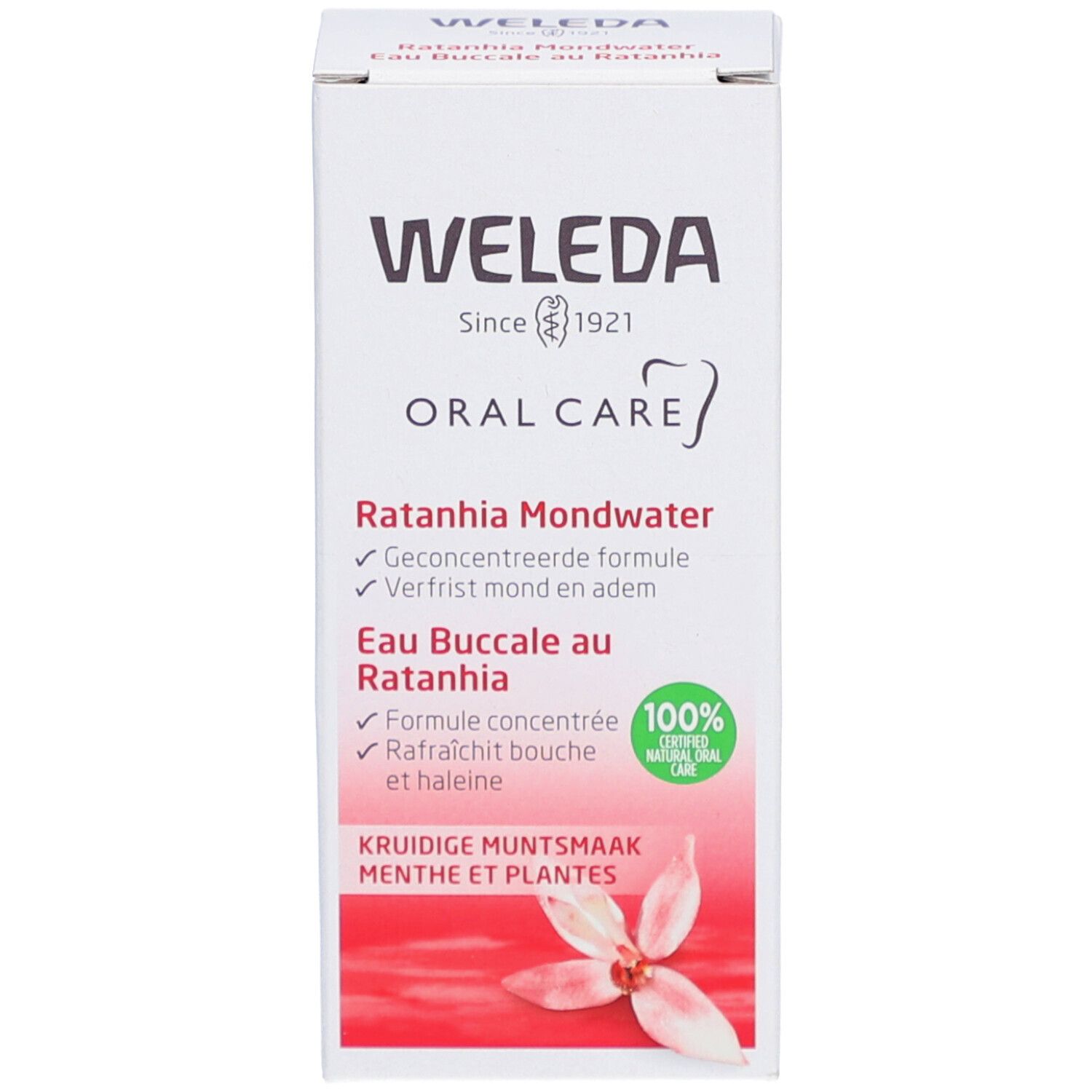 Weleda Collutorio Ratania. Formula concentrata per alito fresco. Menta e piante.