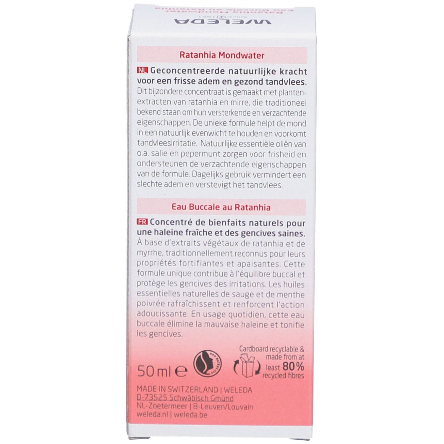 WELEDA Collutorio alla Ratania, 50ml. Concentrato con estratti vegetali per alito fresco e gengive sane.