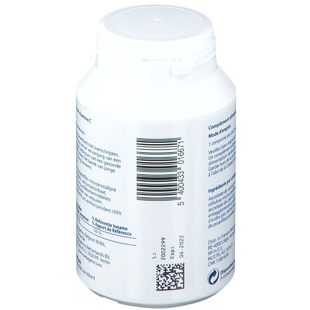 Donna con occhi chiusi, fiori sul petto. Testo: Science you can feel. Sfondo blu. #1 Scelta.