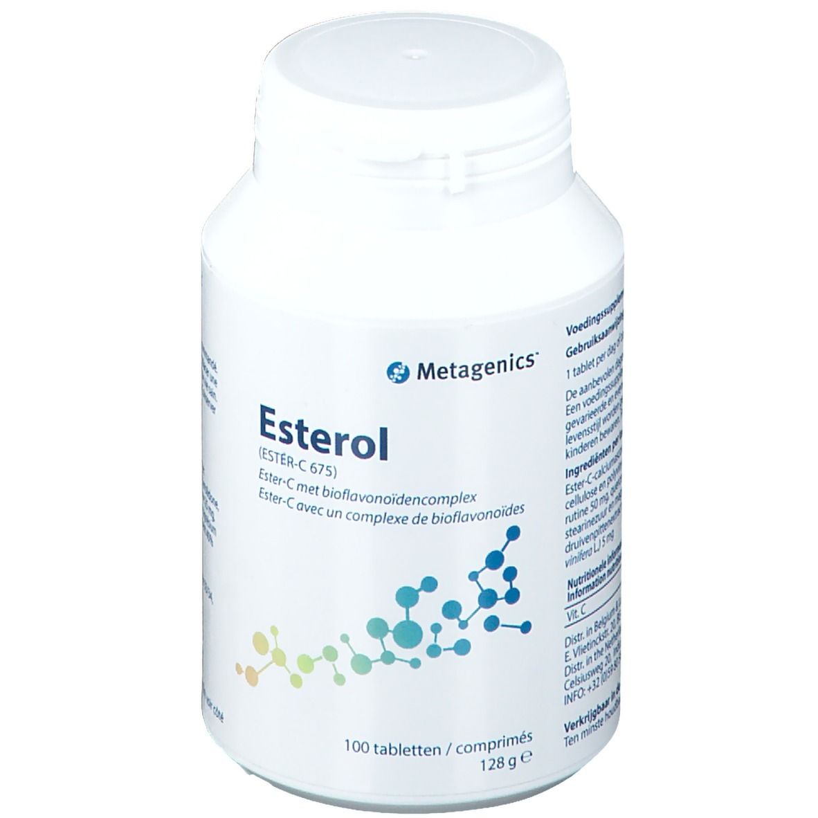 Donna con occhi chiusi, fiori sul petto. Testo: Science you can feel. Sfondo blu. #1 Scelta.