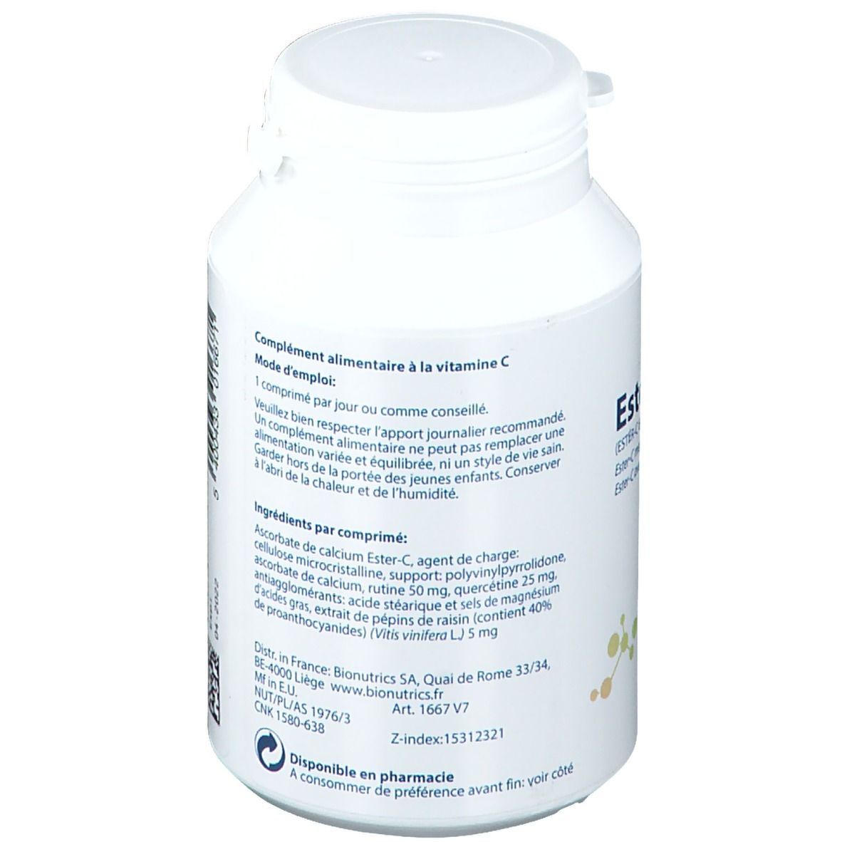 Donna con occhi chiusi, fiori sul petto. Testo: Science you can feel. Sfondo blu. #1 Scelta.