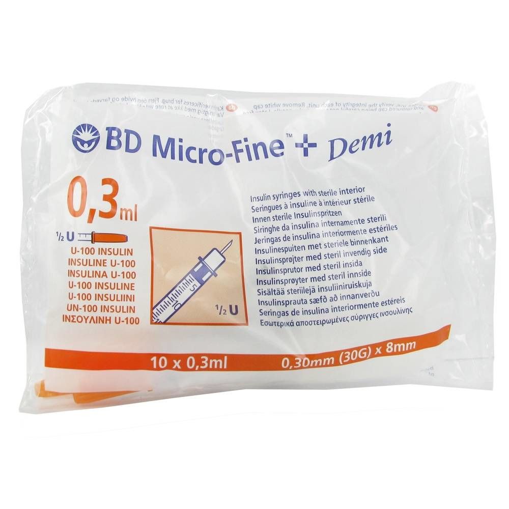 BD Micro-Fine™+ Demi Siringhe 0,30 mm x 8 mm