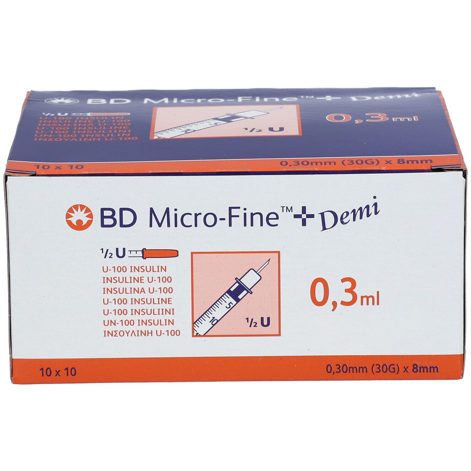 BD Micro-Fine™+ Demi Insulina Siringhe 0,3 ml 0,30 mm (30 g) x 8 mm