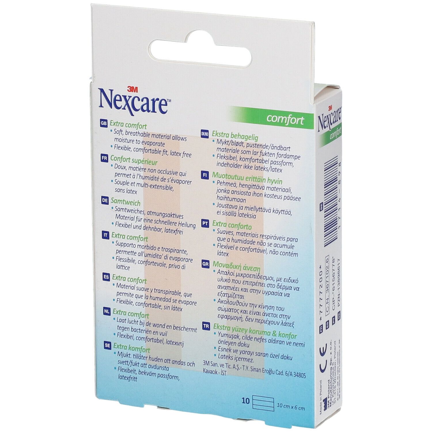 Nexcare Cerotti Flexible Comfort Ultra Stretch | 10 Pezzi 6x10 Cm, Elastici E Impermeabili, Traspiranti