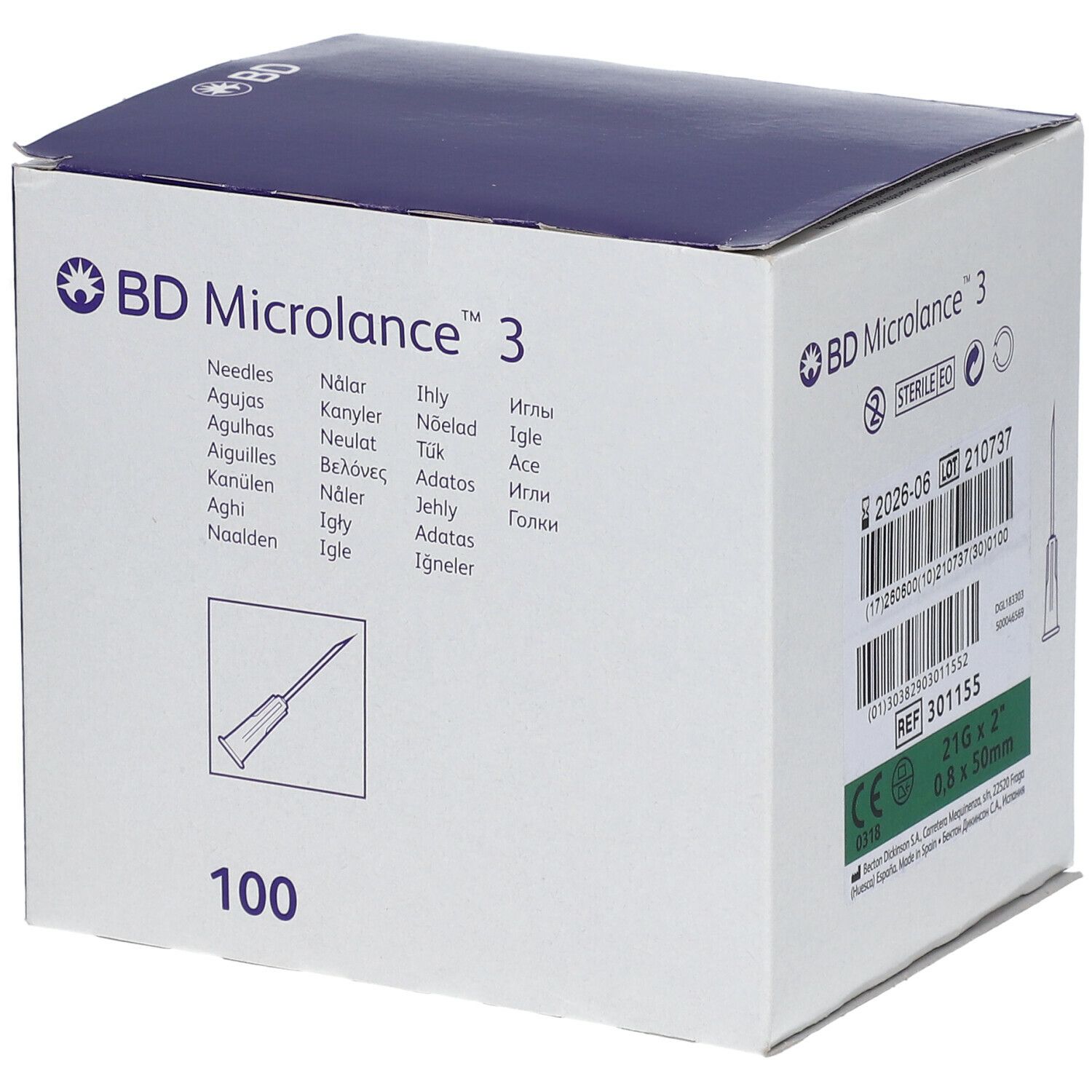 BD Microlance™+ 3 Aghi 0,8 mm x 50 mm