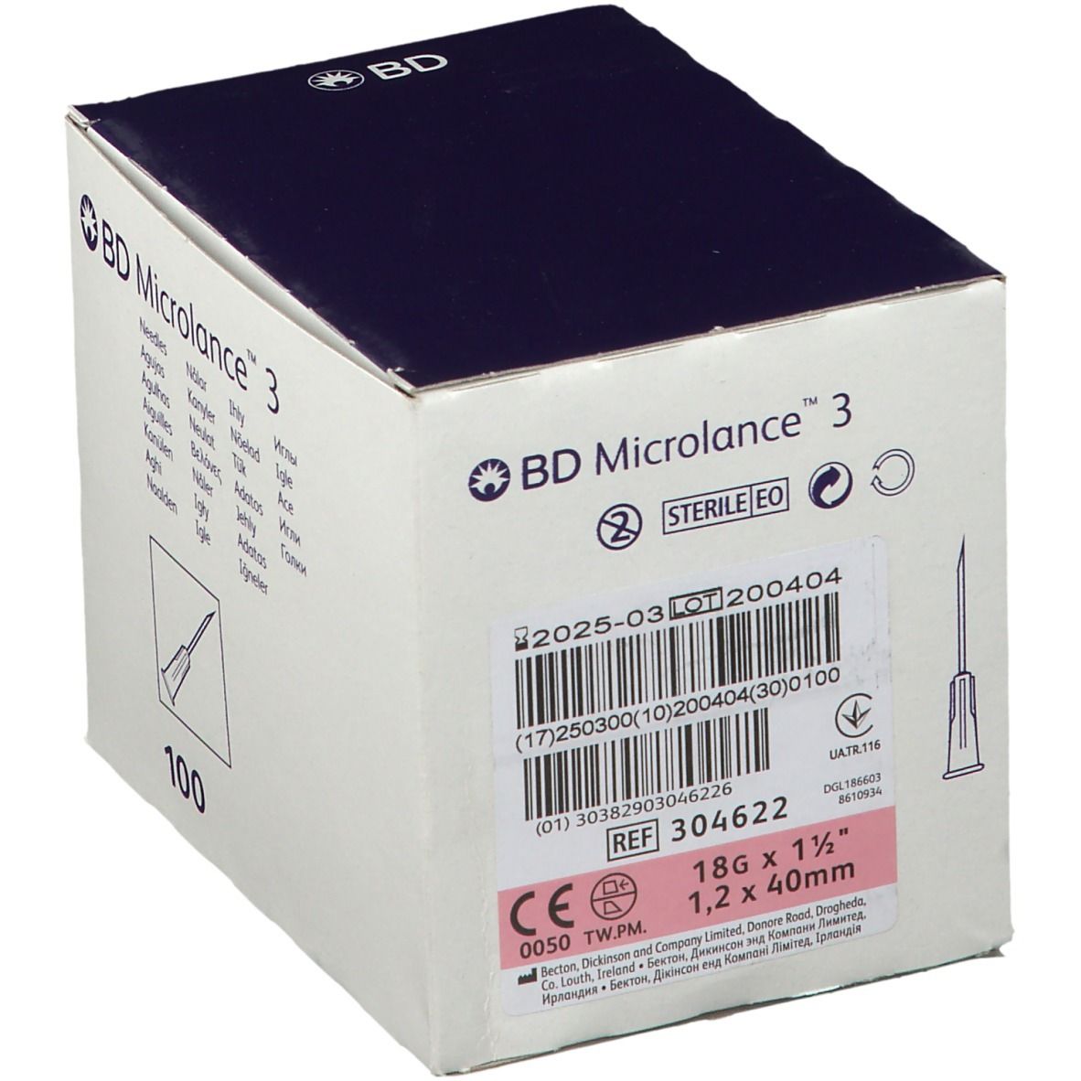 BD Microlance™ 3 Aghi 18G 1,2 mm x 40 mm
