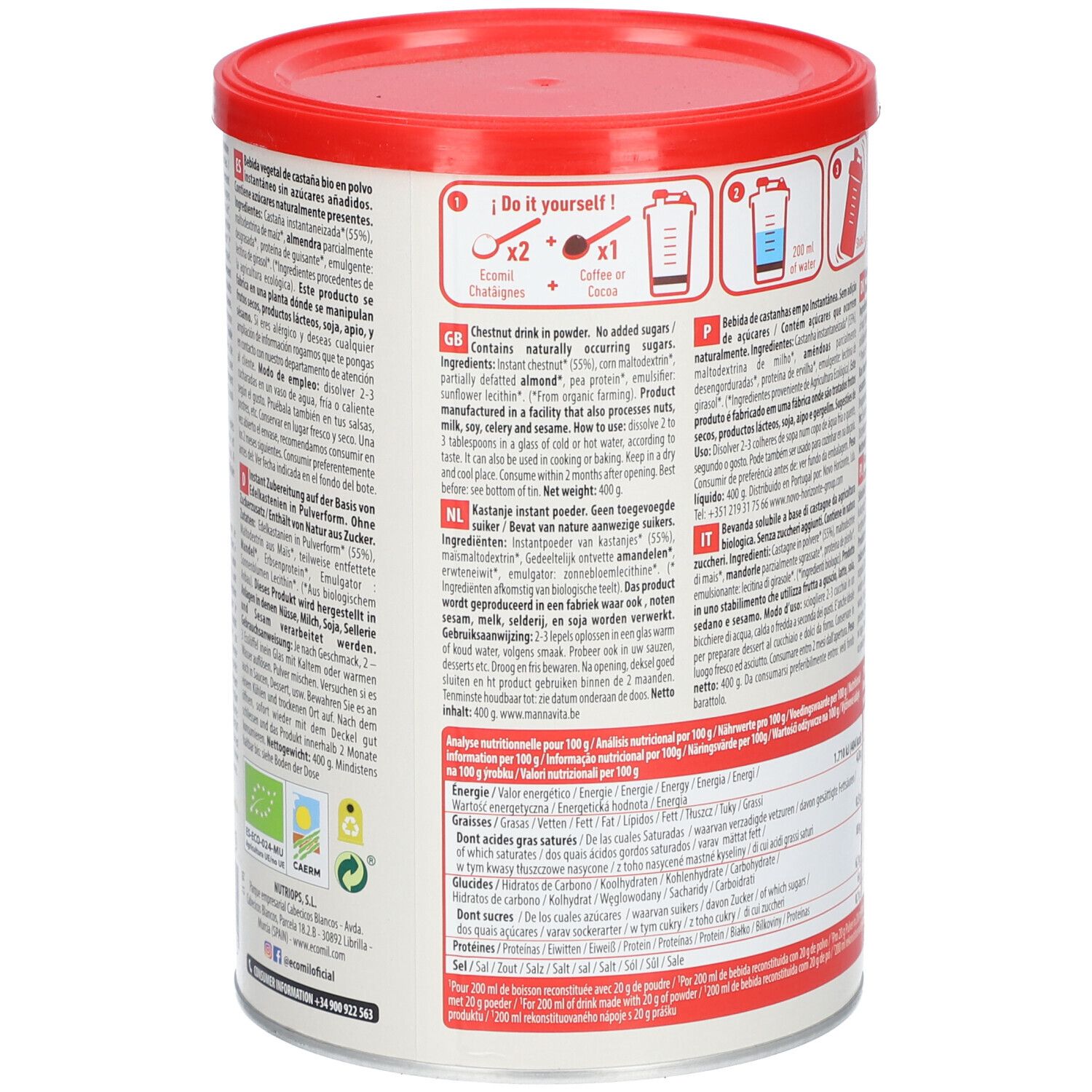 Ecomil Bevanda Castagna Istantaneo Bio