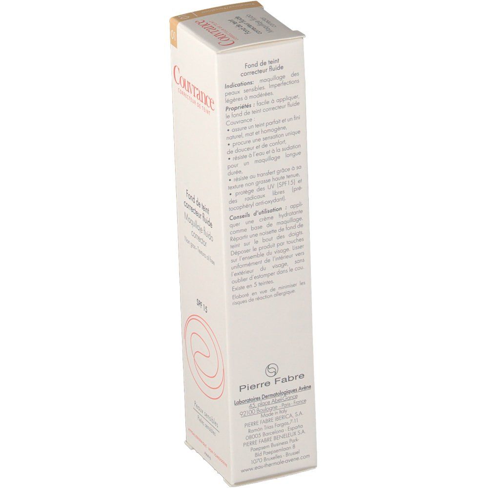 Avène Couvrance Fondo Tinta Correttore Fluido SPF15 Porcellana