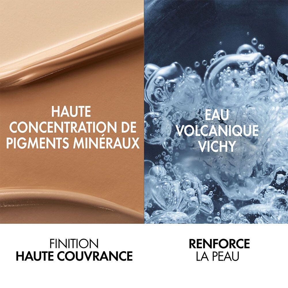 Testi: Alta concentrazione pigmenti minerali, Acqua Termale Vichy. Alta coprenza.