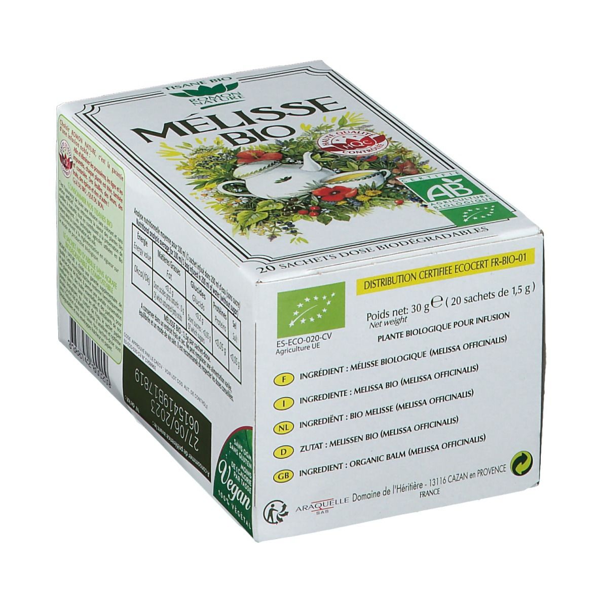 Tisane Romon Nature Lemon Balm Bio
