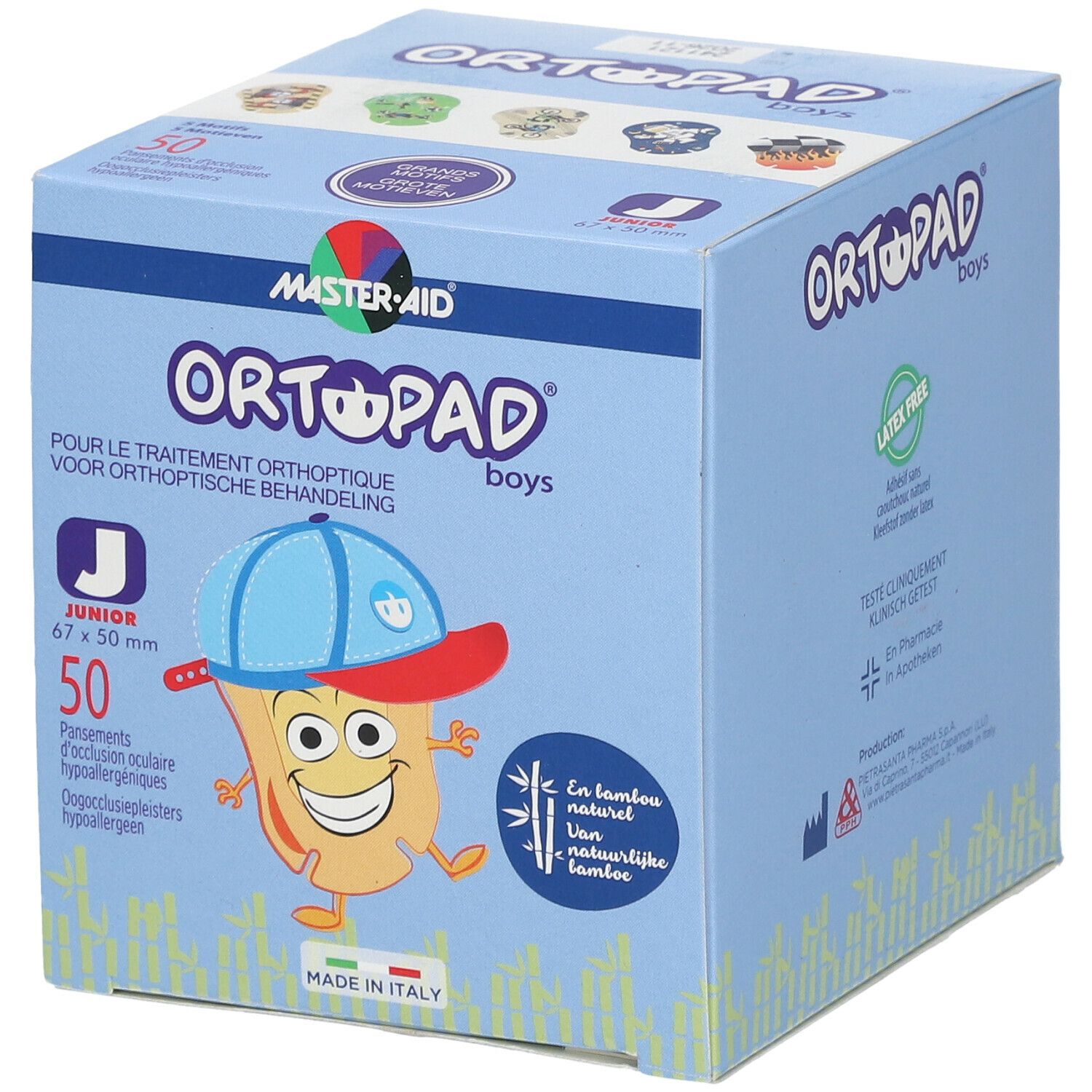 Ortopad Boys Junior Eye Plaster 0-2 Years