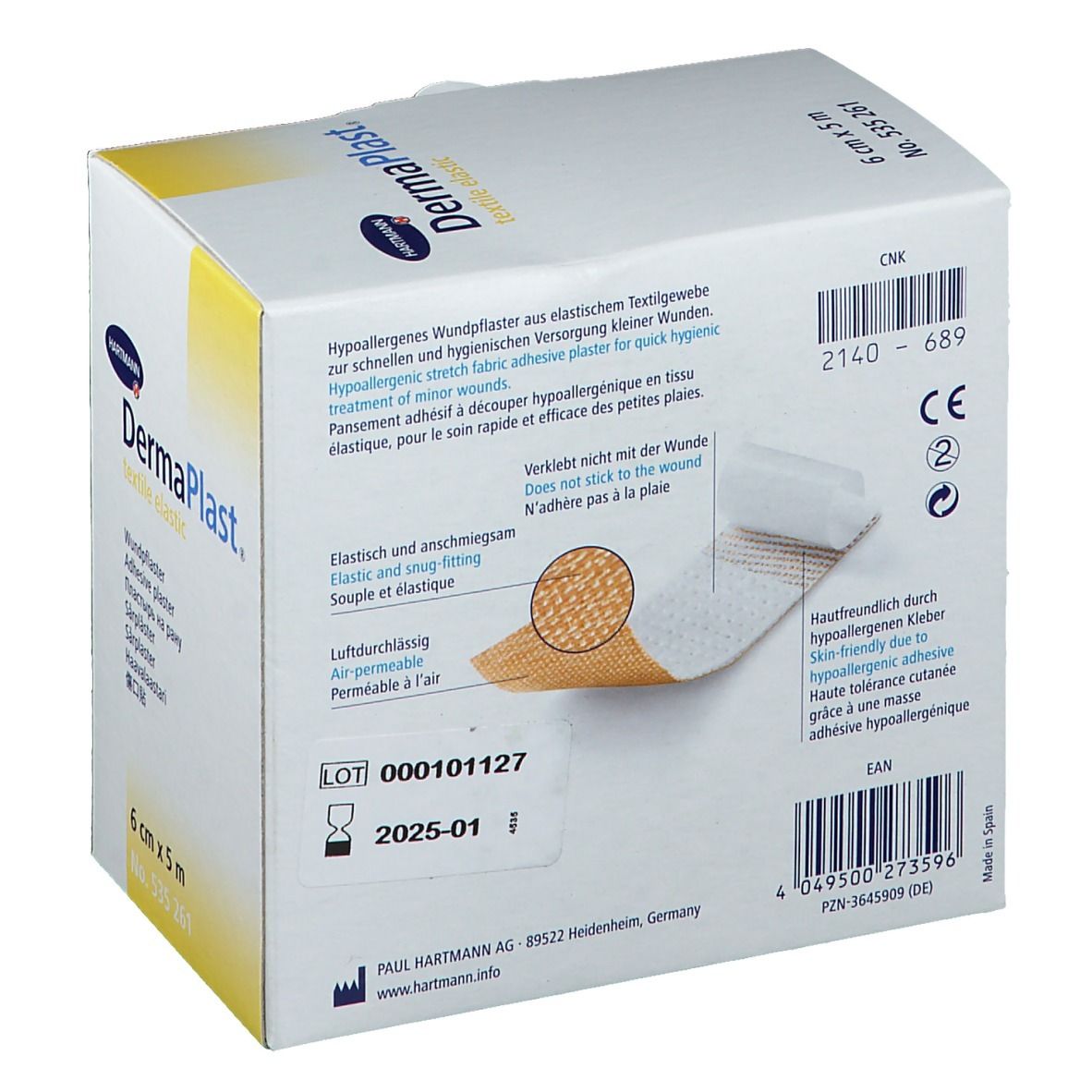 Hartmann DermaPlast® Textile Elastic 6 cm x 5 m