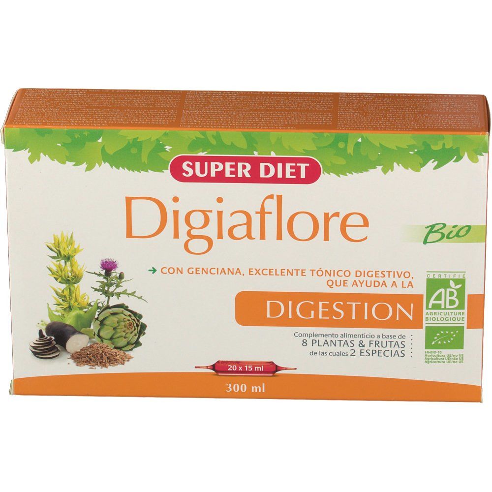 Confezione in cartone con nome e logo del prodotto. Testo in spagnolo. Certificazione Bio visibile.